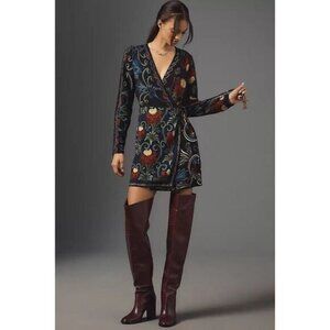 NWOT Farm Rio x Anthropologie Mixed Arabesque Scarves Wrap Mini Dress Size M